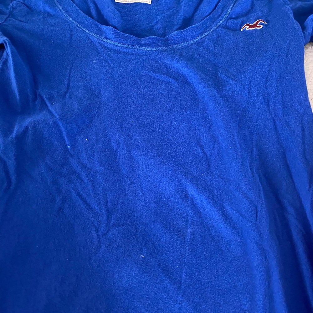 Blue long sleeve hollister size small